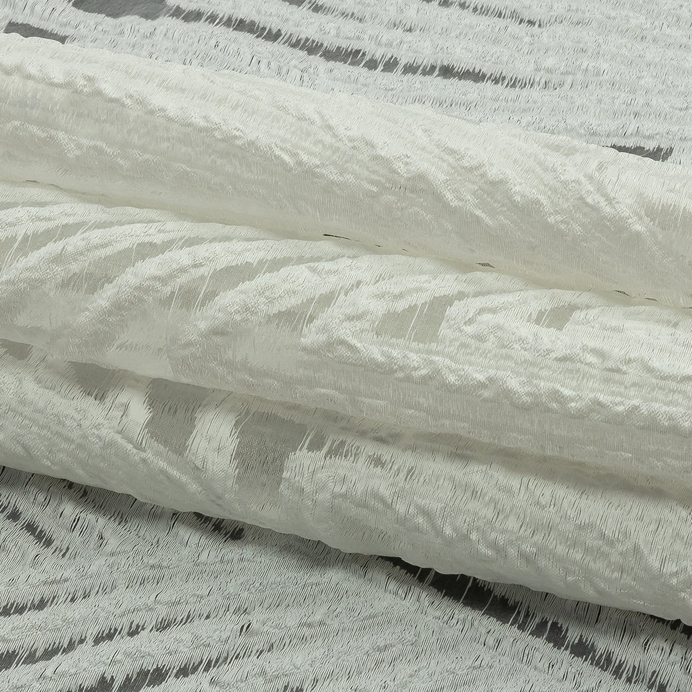 Metallic White Overlapped Nested Triangles Luxury Burnout Brocade - Folded Metallic White Overlapped Nested Triangles Luxury Burnout Brocade - Folded