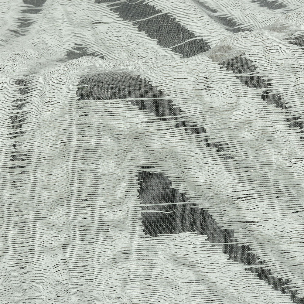 Metallic White Overlapped Nested Triangles Luxury Burnout Brocade - Detail Metallic White Overlapped Nested Triangles Luxury Burnout Brocade - Detail