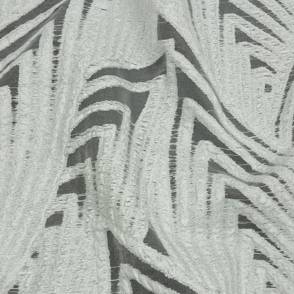 Metallic White Overlapped Nested Triangles Luxury Burnout Brocade Metallic White Overlapped Nested Triangles Luxury Burnout Brocade