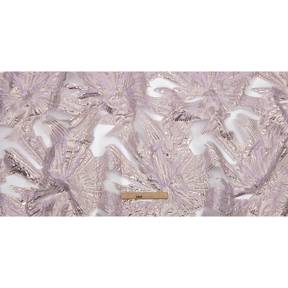 Metallic Rose Gold and Lilac Firework Flowers Luxury Burnout Brocade Full Metallic Rose Gold and Lilac Firework Flowers Luxury Burnout Brocade Full