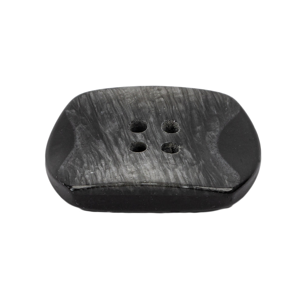 Italian Smoky Iridescent Rectangular 4-Hole Plastic Button - 44L/28mm Folded Italian Smoky Iridescent Rectangular 4-Hole Plastic Button - 44L/28mm Folded