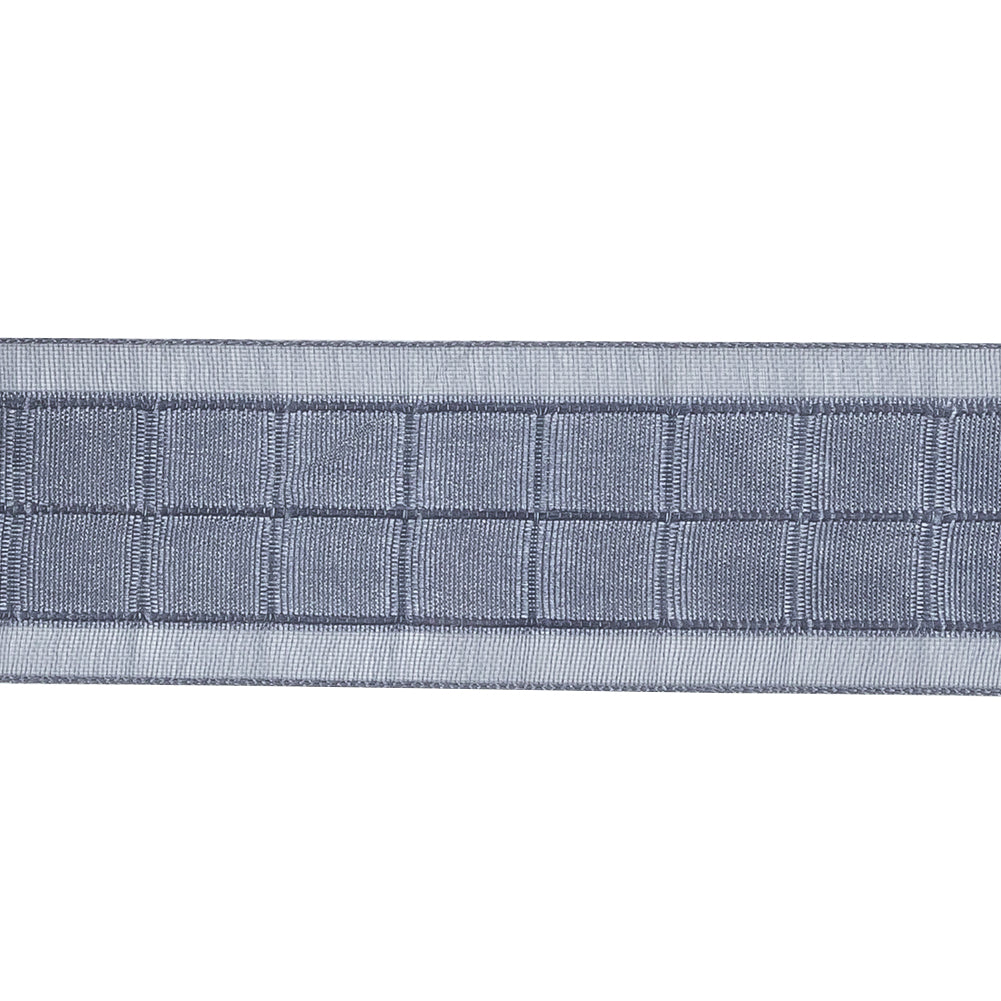 Gray Squares and Sheer Borders Ribbon - 1" Detail Gray Squares and Sheer Borders Ribbon - 1" Detail