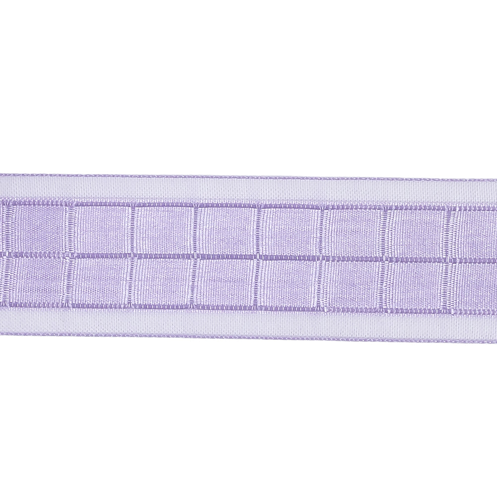 Lilac Squares and Sheer Borders Ribbon - 1" Detail Lilac Squares and Sheer Borders Ribbon - 1" Detail