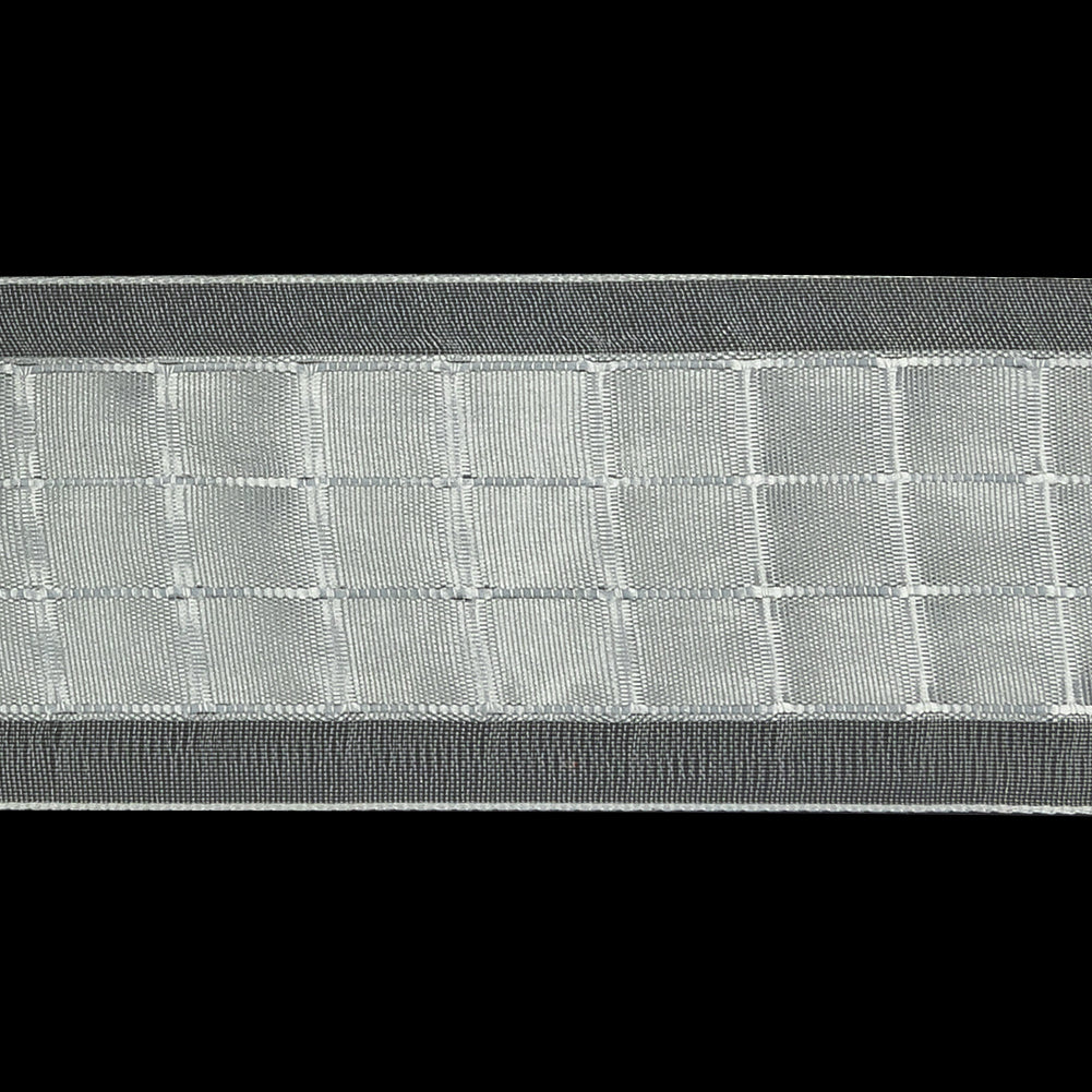 White Squares and Sheer Borders Ribbon - 36mm Detail White Squares and Sheer Borders Ribbon - 36mm Detail