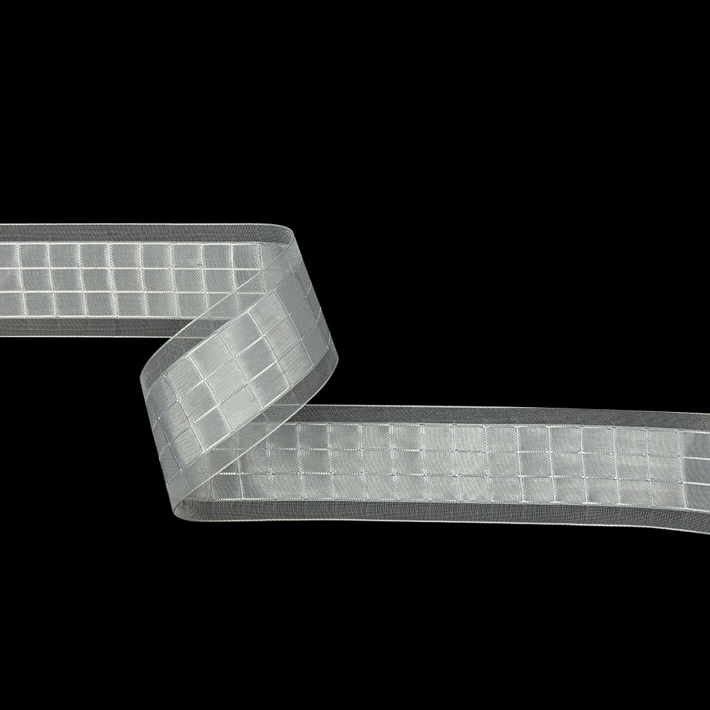 White Squares and Sheer Borders Ribbon - 36mm White Squares and Sheer Borders Ribbon - 36mm