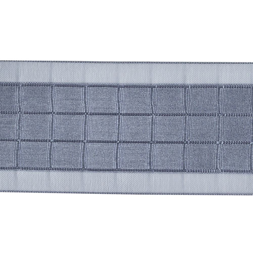 Gray Squares and Sheer Borders Ribbon - 36mm Detail Gray Squares and Sheer Borders Ribbon - 36mm Detail