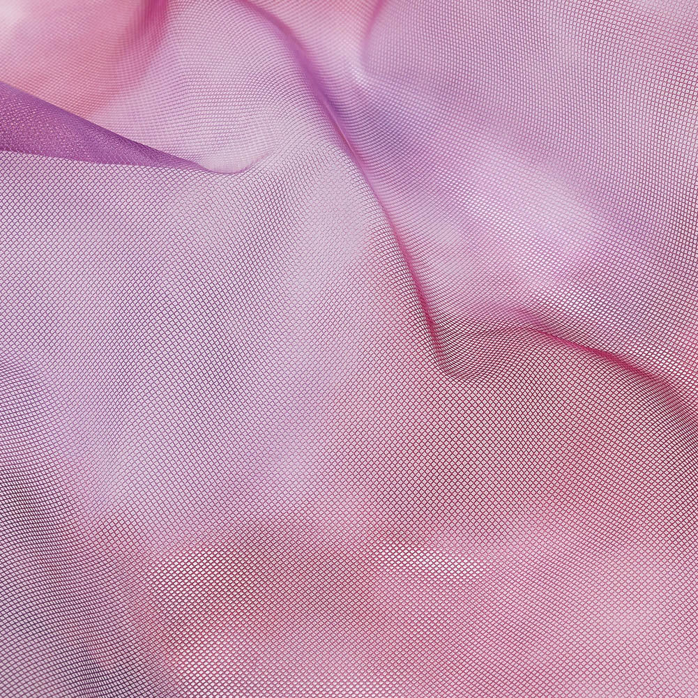 Magenta and Purple Abstract Watercolor Printed Tulle - Detail Magenta and Purple Abstract Watercolor Printed Tulle - Detail
