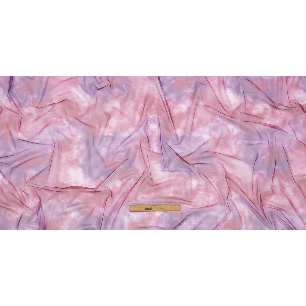 Magenta and Purple Abstract Watercolor Printed Tulle - Full Magenta and Purple Abstract Watercolor Printed Tulle - Full