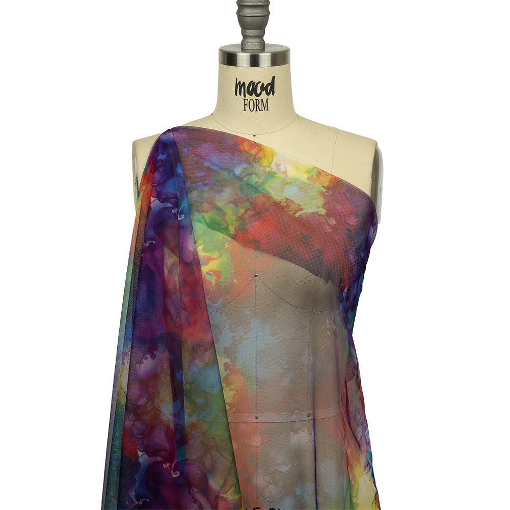 Rainbow Splash Watercolor Printed Tulle - Drape Rainbow Splash Watercolor Printed Tulle - Drape