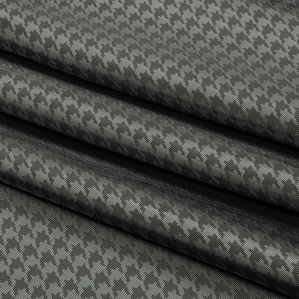 Houndstooth Jacquard Lining - Gray and Charcoal Bi-Color - Folded Houndstooth Jacquard Lining - Gray and Charcoal Bi-Color - Folded