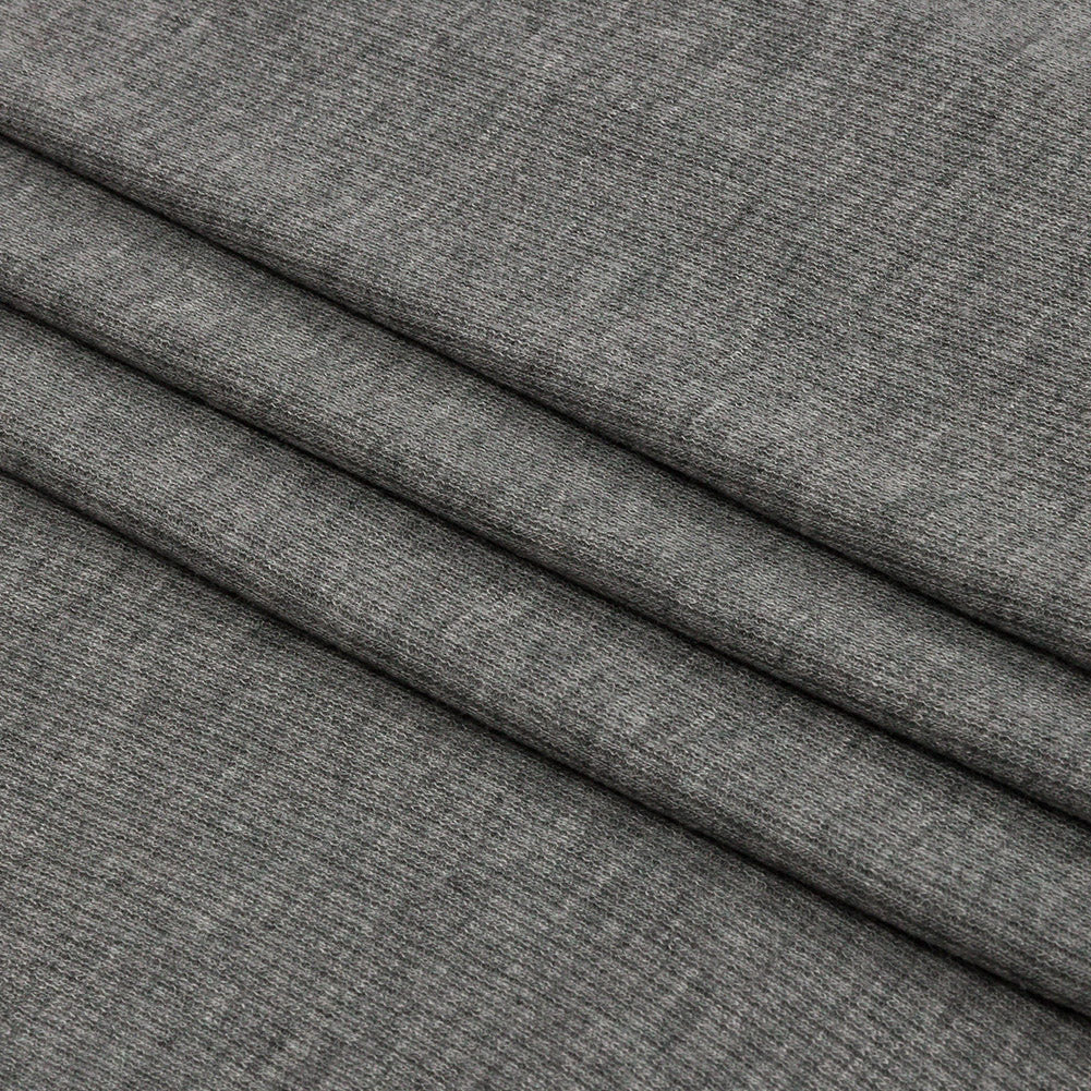 Heathered Gray Stretch Rayon 2x2 Rib Knit Folded Heathered Gray Stretch Rayon 2x2 Rib Knit Folded