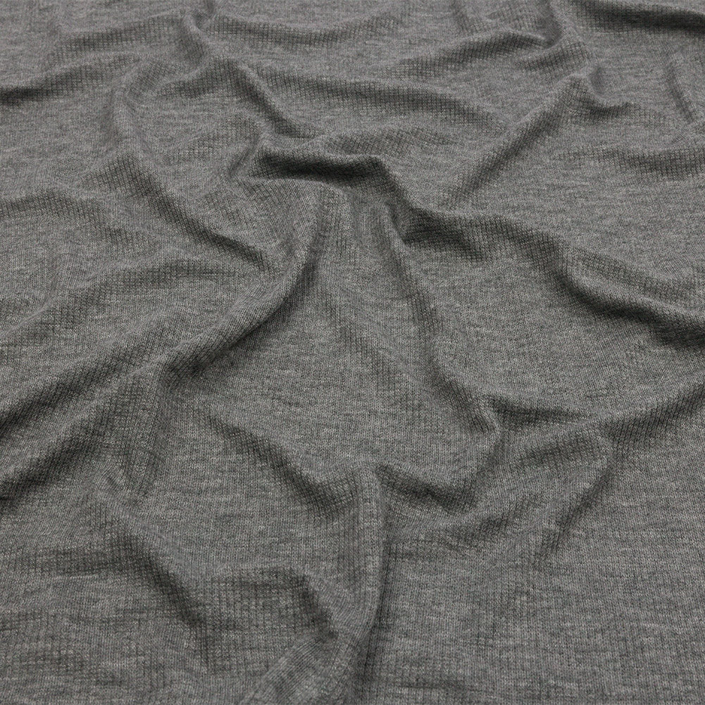 Heathered Gray Stretch Rayon 2x2 Rib Knit Heathered Gray Stretch Rayon 2x2 Rib Knit