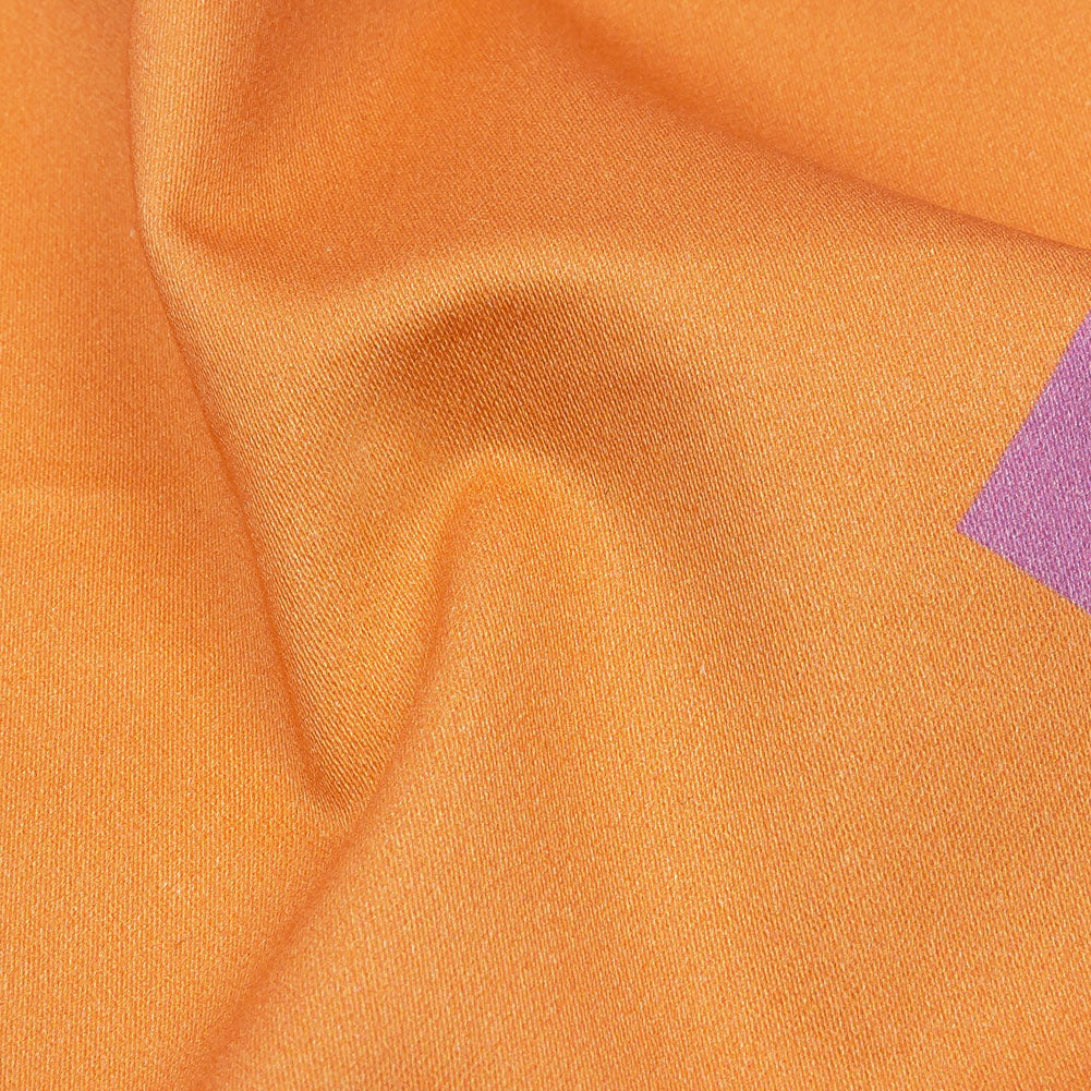 Stretch Cotton Sateen - Purple and Orange Geometric - Gemstone Jubilee Print - Mood Exclusive Groove Collection - Detail Stretch Cotton Sateen - Purple and Orange Geometric - Gemstone Jubilee Print - Mood Exclusive Groove Collection - Detail