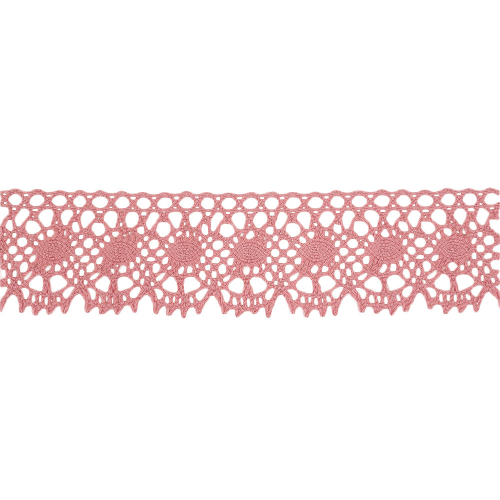 Dusty Rose Scalloped Classic Crochet Lace Trim - 2" Dusty Rose Scalloped Classic Crochet Lace Trim - 2"