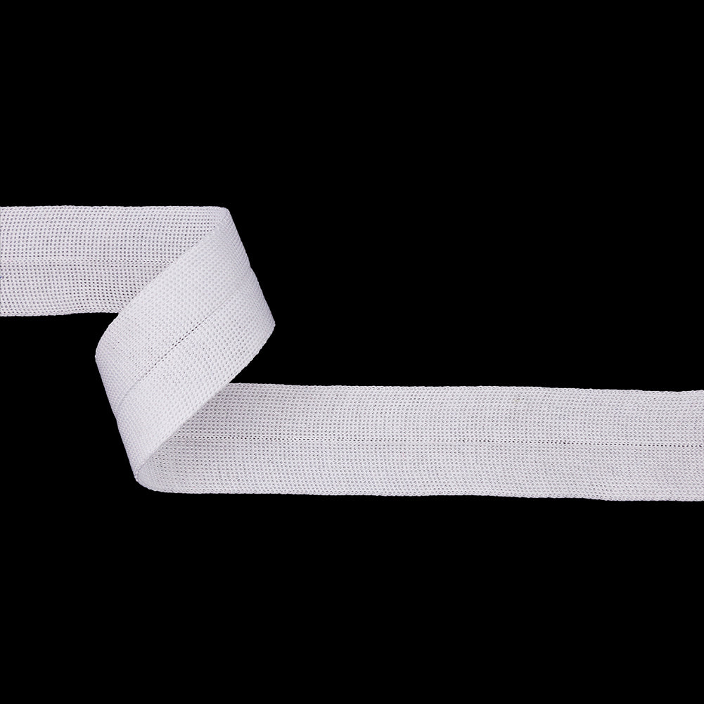 White Cotton Knit Foldover Trim - 1.25" White Cotton Knit Foldover Trim - 1.25"