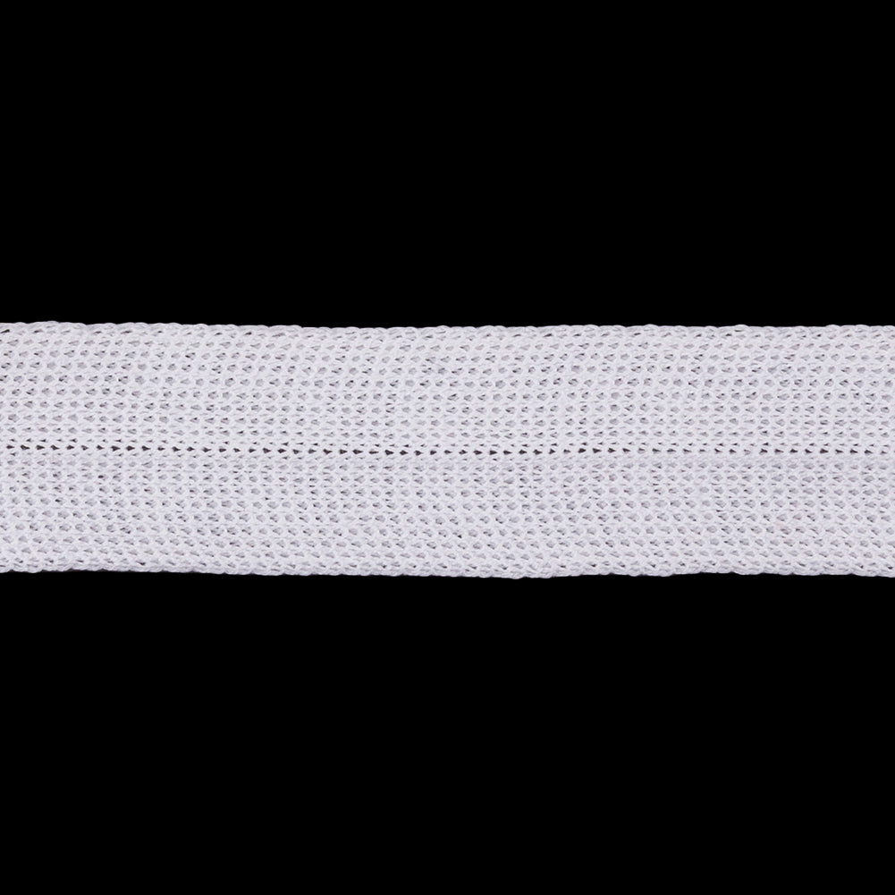 White Cotton Knit Foldover Trim - 0.875" Detail White Cotton Knit Foldover Trim - 0.875" Detail