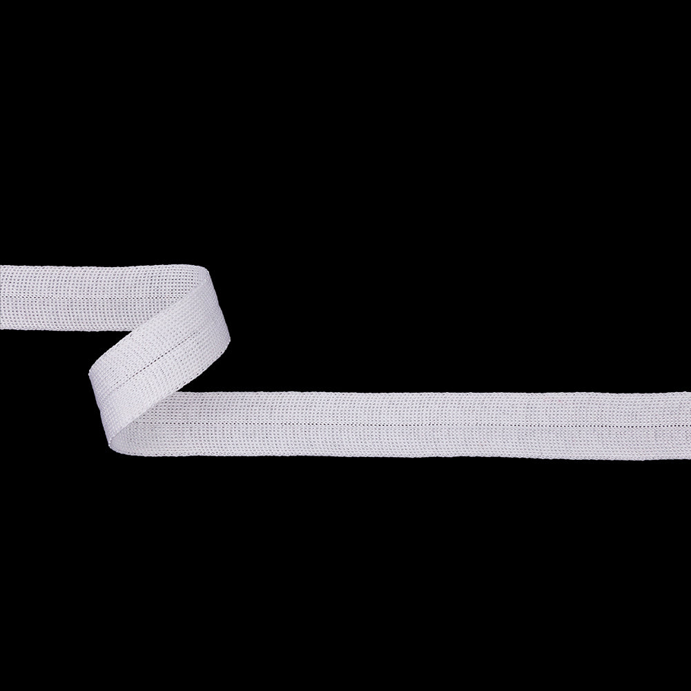 White Cotton Knit Foldover Trim - 0.875" White Cotton Knit Foldover Trim - 0.875"
