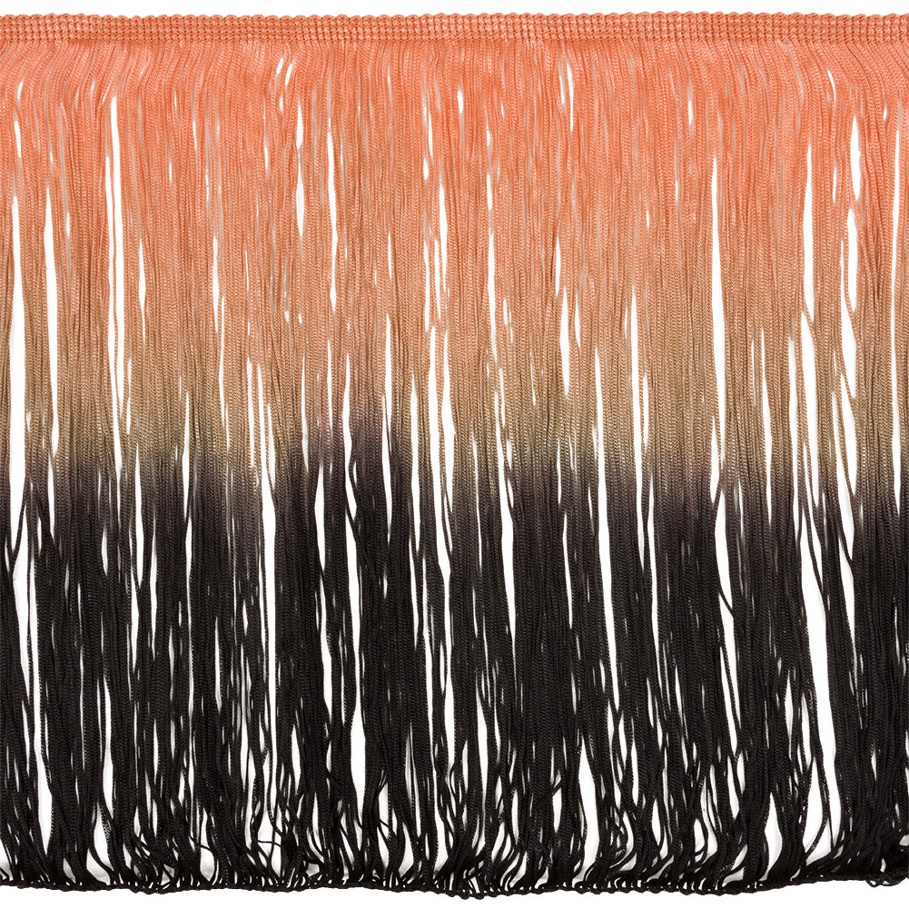 Peach and Black Ombre Chainette Fringe Trim - 12.25" Peach and Black Ombre Chainette Fringe Trim - 12.25"