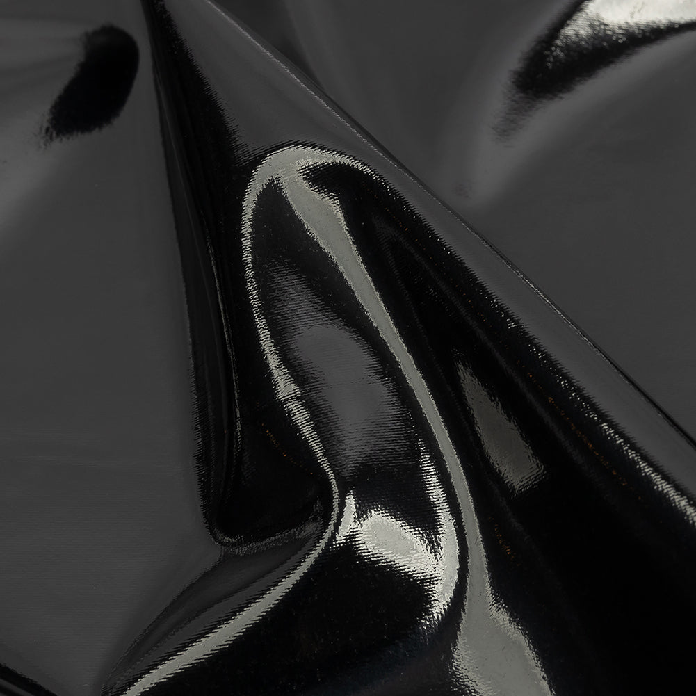 Black Stretch Faux Patent Leather - Detail Black Stretch Faux Patent Leather - Detail