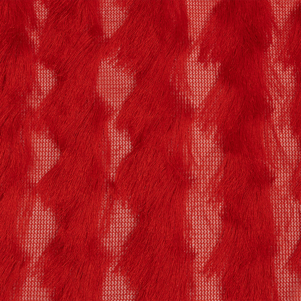 Tango Red Zig Zag Fringe Mesh Tango Red Zig Zag Fringe Mesh