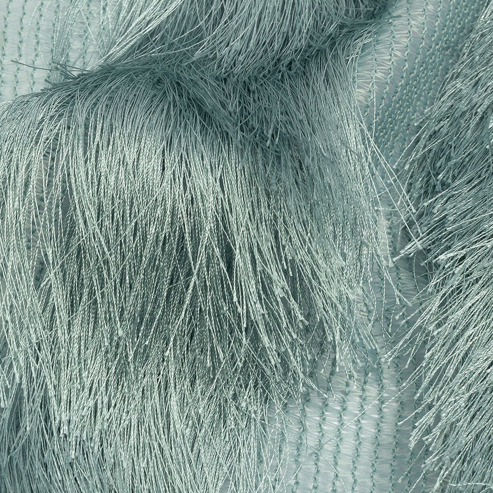 Dusty Green Zig Zag Fringe Mesh - Detail Dusty Green Zig Zag Fringe Mesh - Detail