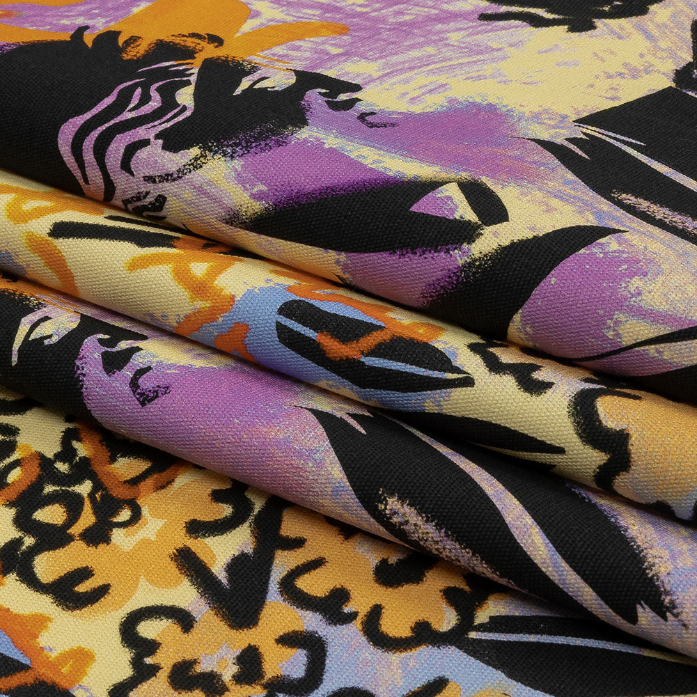 Stretch Cotton Canvas Print - Purple and Yellow Graffiti - Mood Exclusive Graffiti Lane - Folded Stretch Cotton Canvas Print - Purple and Yellow Graffiti - Mood Exclusive Graffiti Lane - Folded