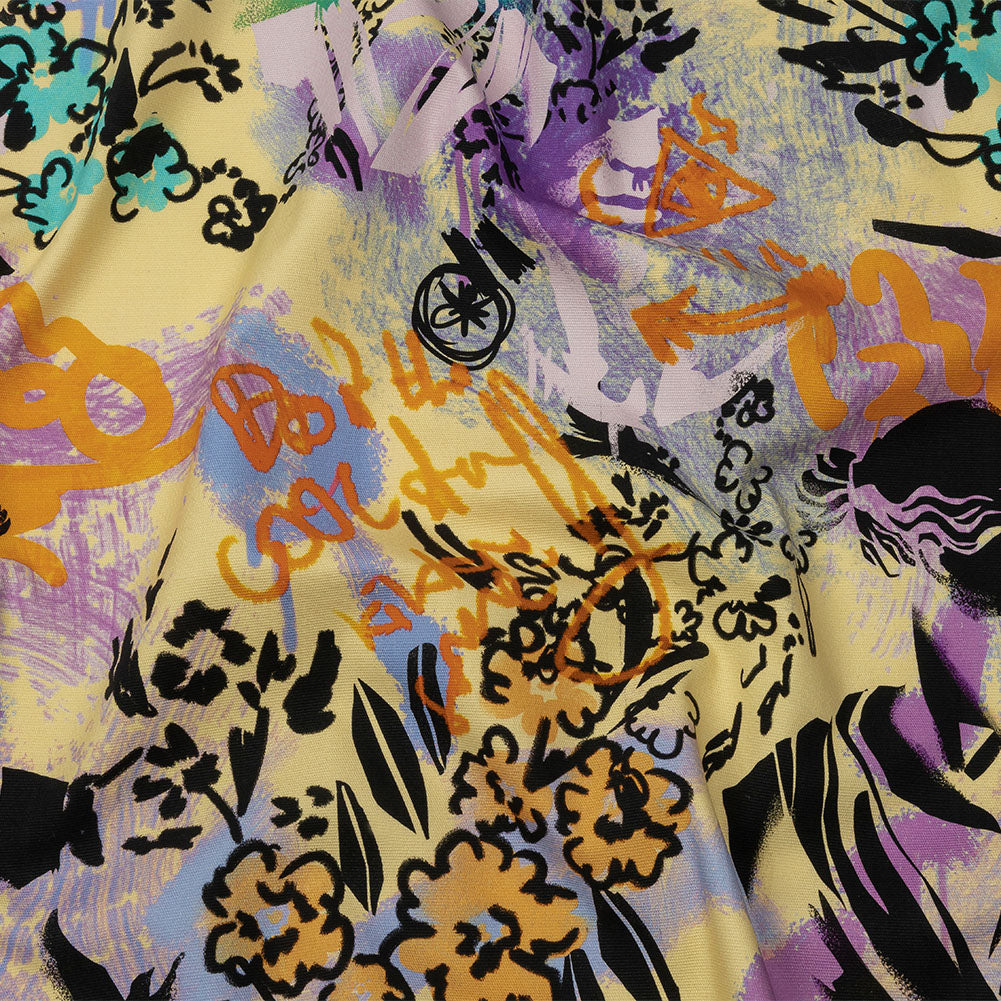 Stretch Cotton Canvas Print - Purple and Yellow Graffiti - Mood Exclusive Graffiti Lane Stretch Cotton Canvas Print - Purple and Yellow Graffiti - Mood Exclusive Graffiti Lane
