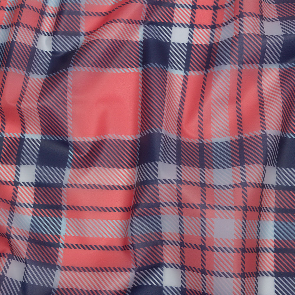 Red, Black and Baby Blue Plaid Lightweight Translucent Vinyl Red, Black and Baby Blue Plaid Lightweight Translucent Vinyl