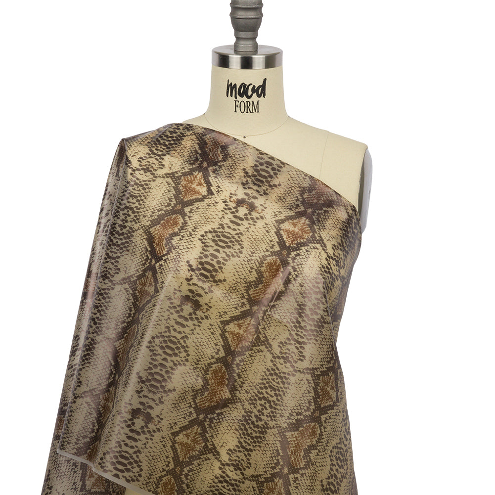 Greige and Brown Snakeskin Translucent Vinyl - Drape Greige and Brown Snakeskin Translucent Vinyl - Drape
