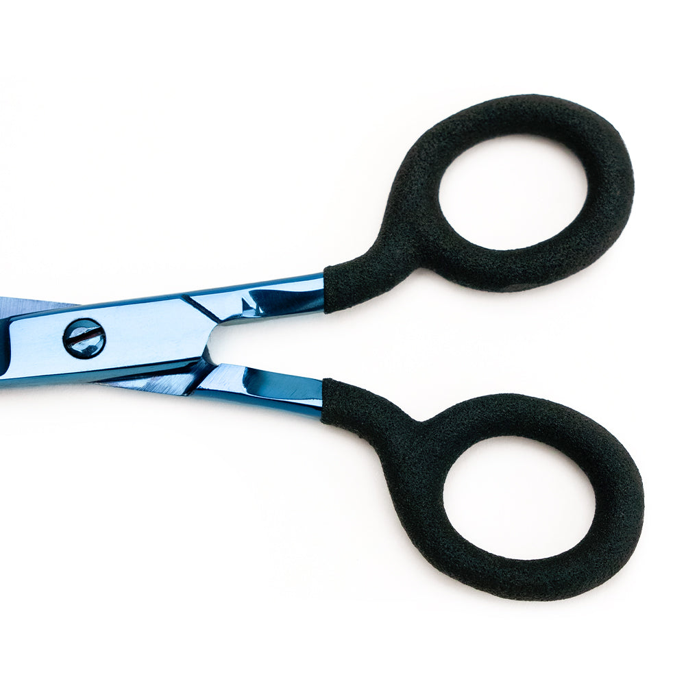 Mood Metallic Blue Embroidery Scissors with Matte Rubber Grips - 5" - Drape Mood Metallic Blue Embroidery Scissors with Matte Rubber Grips - 5" - Drape