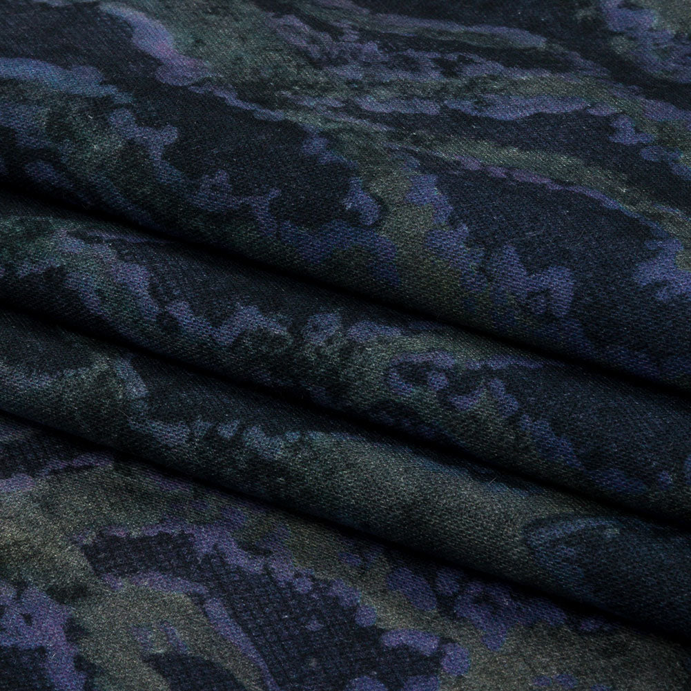 Linen and Rayon Woven Print - Dark Purple and Green Snake Abstract - Mood Exclusive Ophidian Folded Linen and Rayon Woven Print - Dark Purple and Green Snake Abstract - Mood Exclusive Ophidian Folded