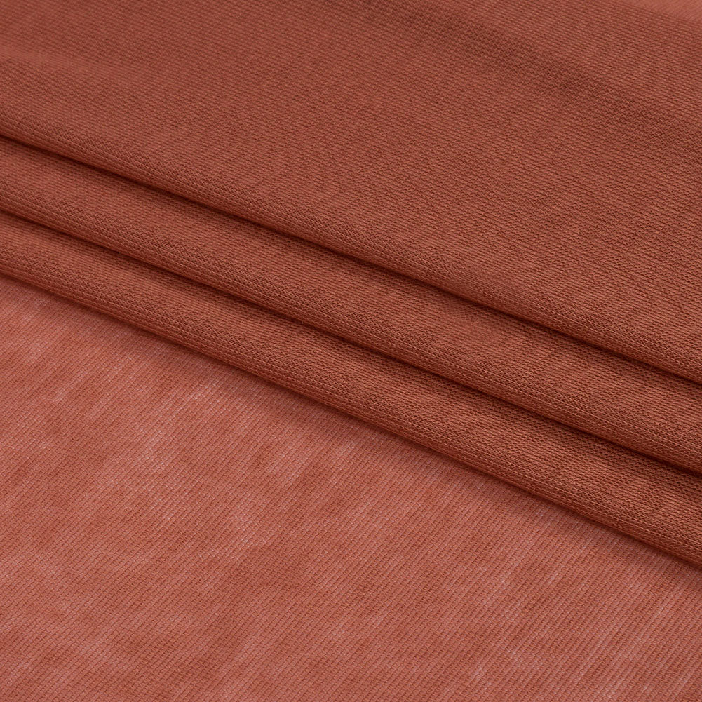 Famous Designer Terracotta Viscose and Cotton Lightweight Interlock Knit Folded Famous Designer Terracotta Viscose and Cotton Lightweight Interlock Knit Folded