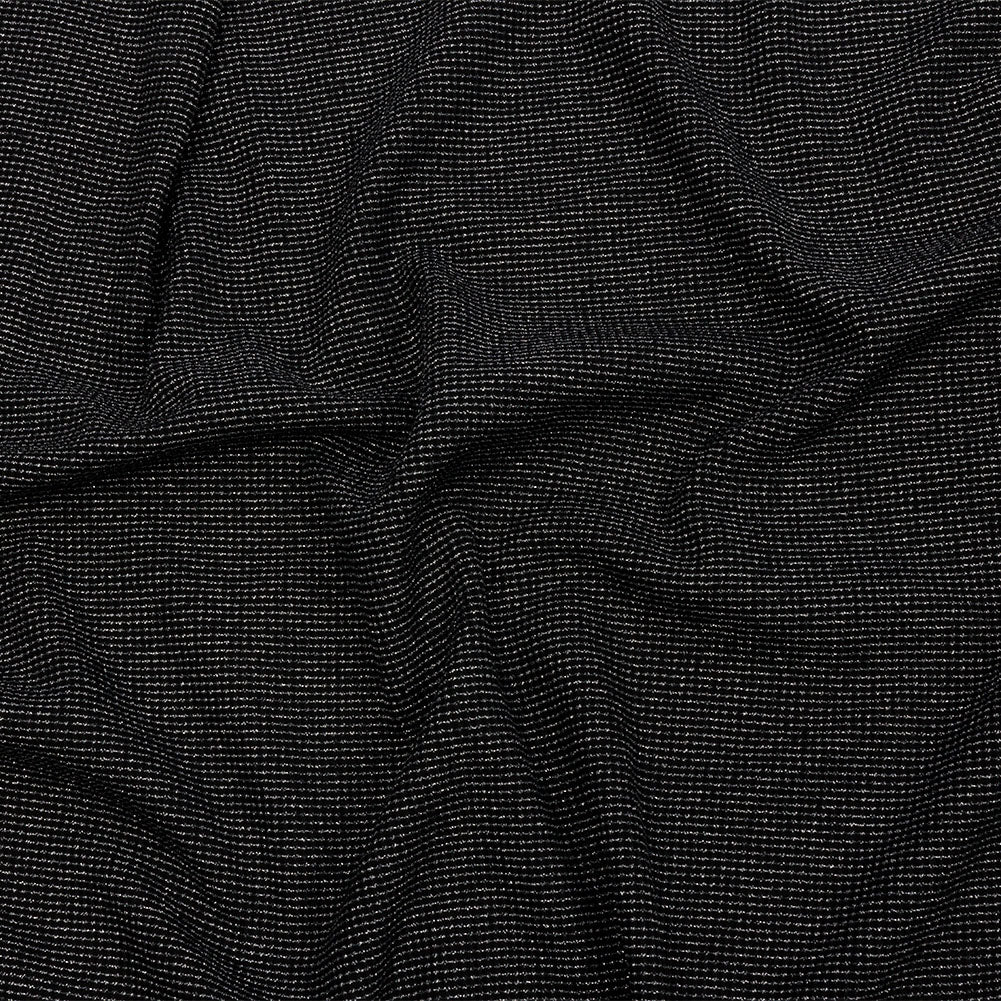 Black and Metallic Silver Stretch Rib Knit Black and Metallic Silver Stretch Rib Knit