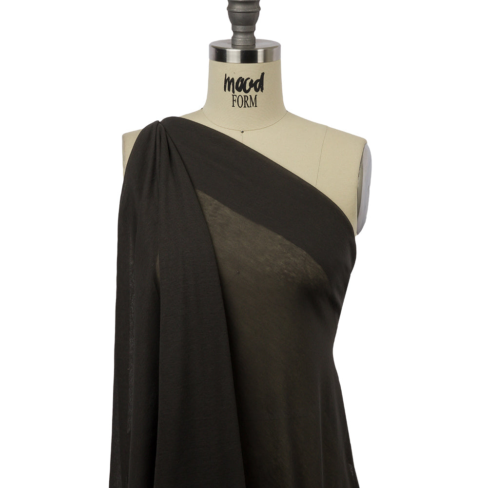 Famous Designer Dark Gray Lightweight Cotton Interlock Knit Drape Famous Designer Dark Gray Lightweight Cotton Interlock Knit Drape
