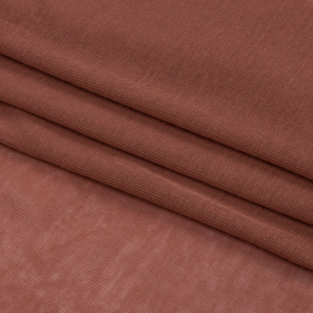 Famous Designer Light Rust Lightweight Cotton Interlock Knit Folded Famous Designer Light Rust Lightweight Cotton Interlock Knit Folded