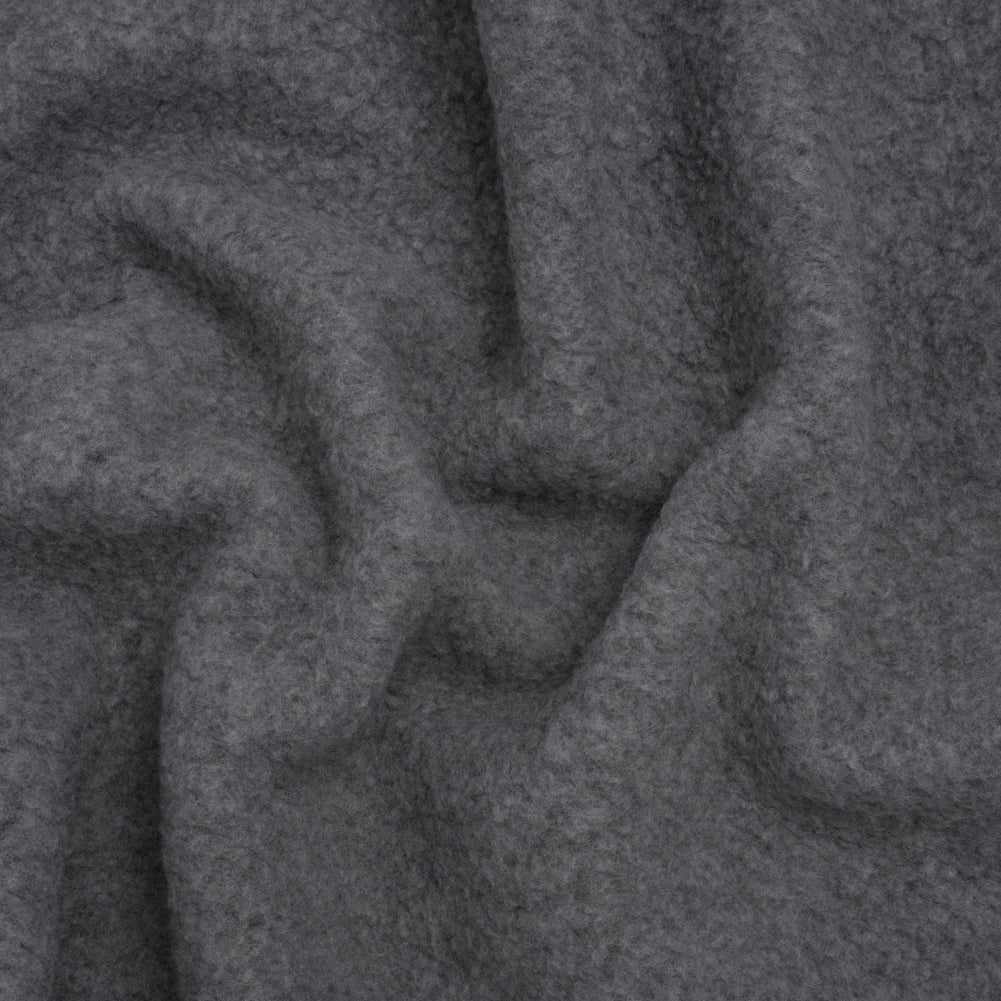 Plush Fleece with Fusible Woven Backing - Heathered Gray - Deadstock Plush Fleece with Fusible Woven Backing - Heathered Gray - Deadstock
