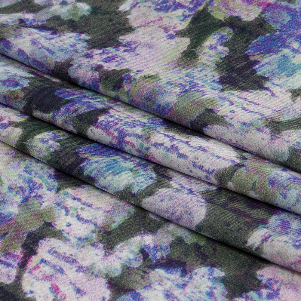 Polyester Charmeuse Print - Purple and Gray Dripping Florals - Mood Exclusive Botanical Trip Folded Polyester Charmeuse Print - Purple and Gray Dripping Florals - Mood Exclusive Botanical Trip Folded