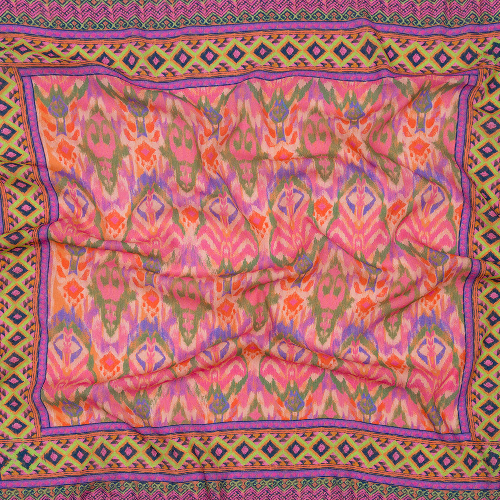 Gauzy Wrinkled Rayon Woven Panel Print - Pink and Purple Geometric Ikat - Mood Exclusive Sunny Square Gauzy Wrinkled Rayon Woven Panel Print - Pink and Purple Geometric Ikat - Mood Exclusive Sunny Square