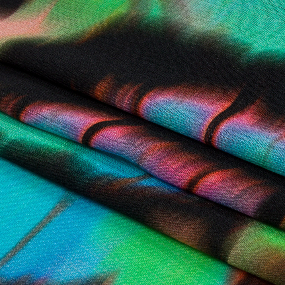 Gauzy Wrinkled Rayon Woven Print - Pink and Green Abstract - Mood Exclusive Butterfly Blur Full Gauzy Wrinkled Rayon Woven Print - Pink and Green Abstract - Mood Exclusive Butterfly Blur Full