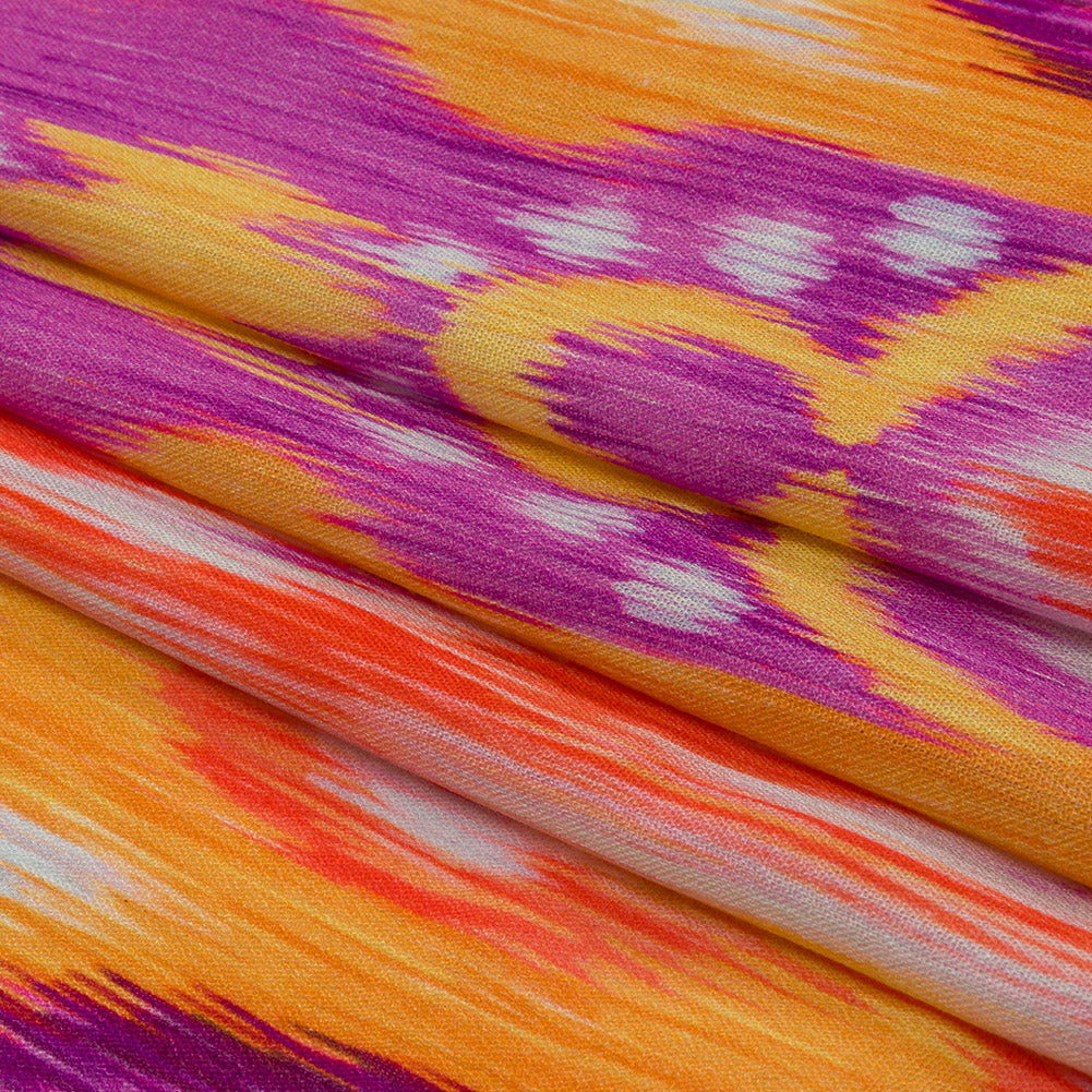 Gauzy Wrinkled Rayon Woven Print - Purple and Yellow Ikat Paisley Stripes - Mood Exclusive Feathered Psyche Full Gauzy Wrinkled Rayon Woven Print - Purple and Yellow Ikat Paisley Stripes - Mood Exclusive Feathered Psyche Full