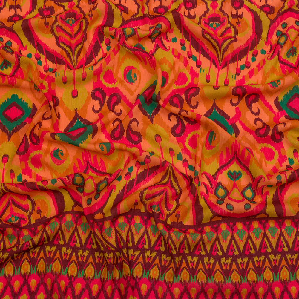 Gauzy Wrinkled Rayon Woven Print - Orange and Red Abstract Ikat - Mood Exclusive Mangrove Groove Gauzy Wrinkled Rayon Woven Print - Orange and Red Abstract Ikat - Mood Exclusive Mangrove Groove