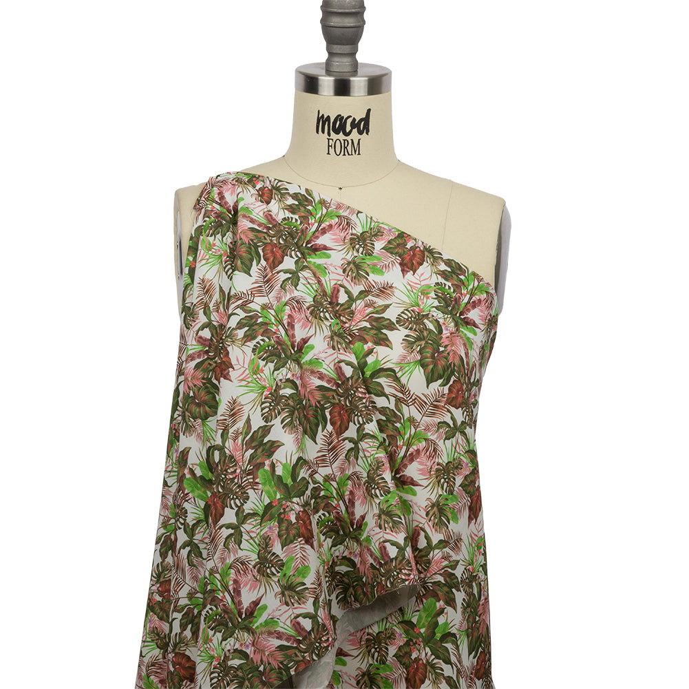 Mood Exclusive White Poison Gardens Viscose Shirting - Drape Mood Exclusive White Poison Gardens Viscose Shirting - Drape