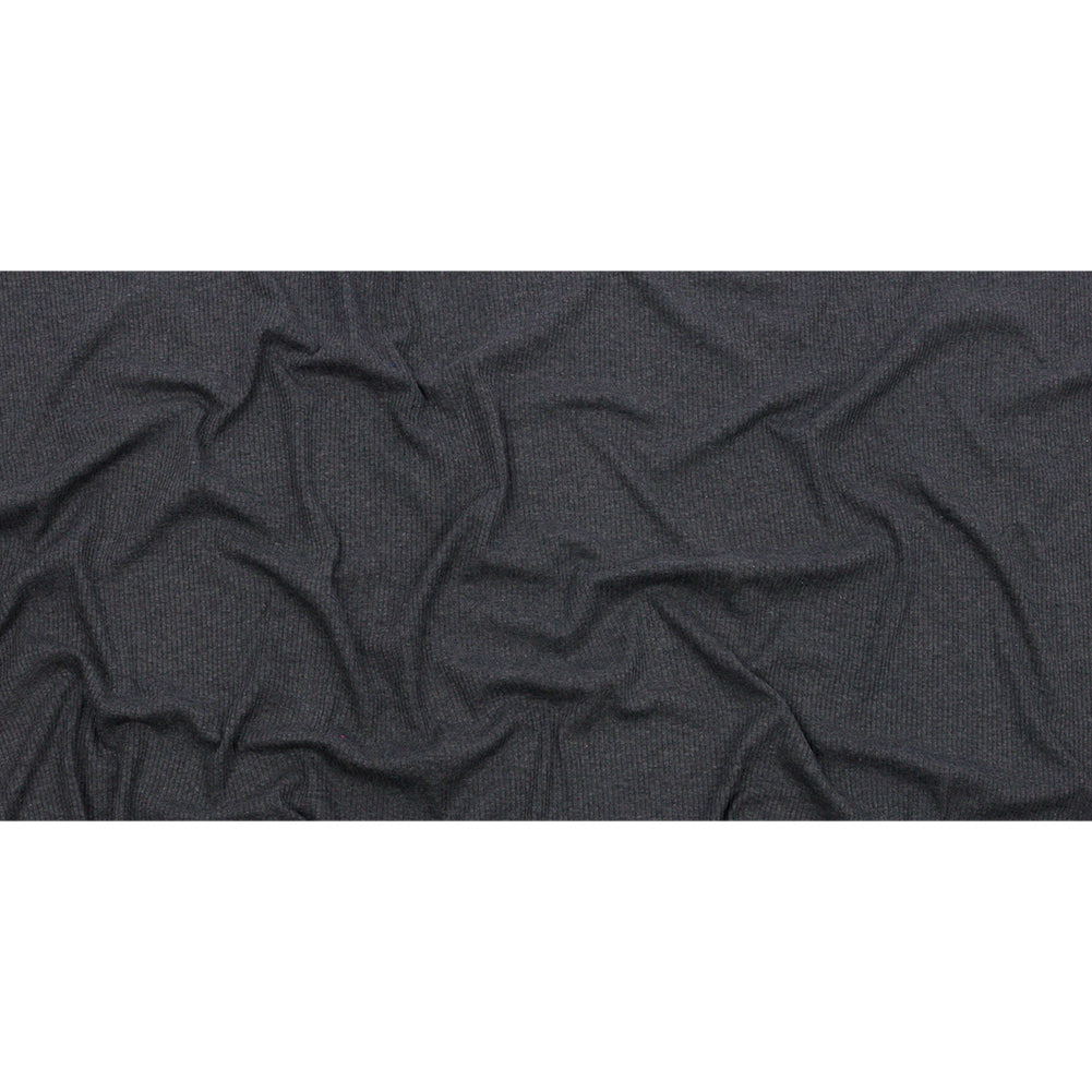 Dark Heathered Gray Stretch Cotton and Modal 2x2 Rib Knit Full Dark Heathered Gray Stretch Cotton and Modal 2x2 Rib Knit Full