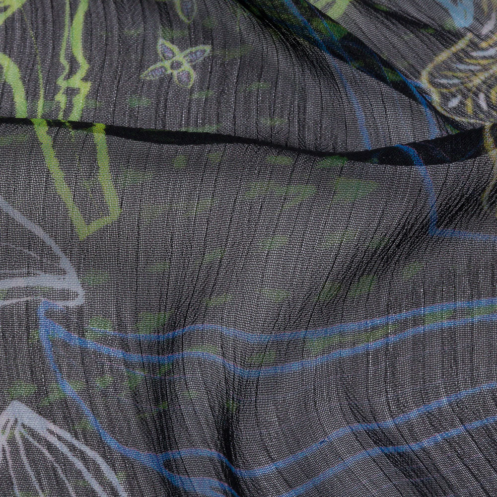 Mood Exclusive Blue Tunnel of Wonder Crinkled Polyester Chiffon Detail Mood Exclusive Blue Tunnel of Wonder Crinkled Polyester Chiffon Detail