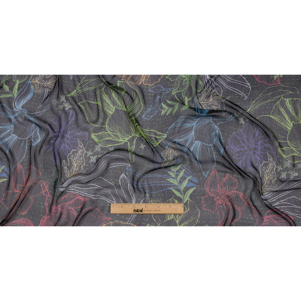 Mood Exclusive Blue Tunnel of Wonder Crinkled Polyester Chiffon Full Mood Exclusive Blue Tunnel of Wonder Crinkled Polyester Chiffon Full