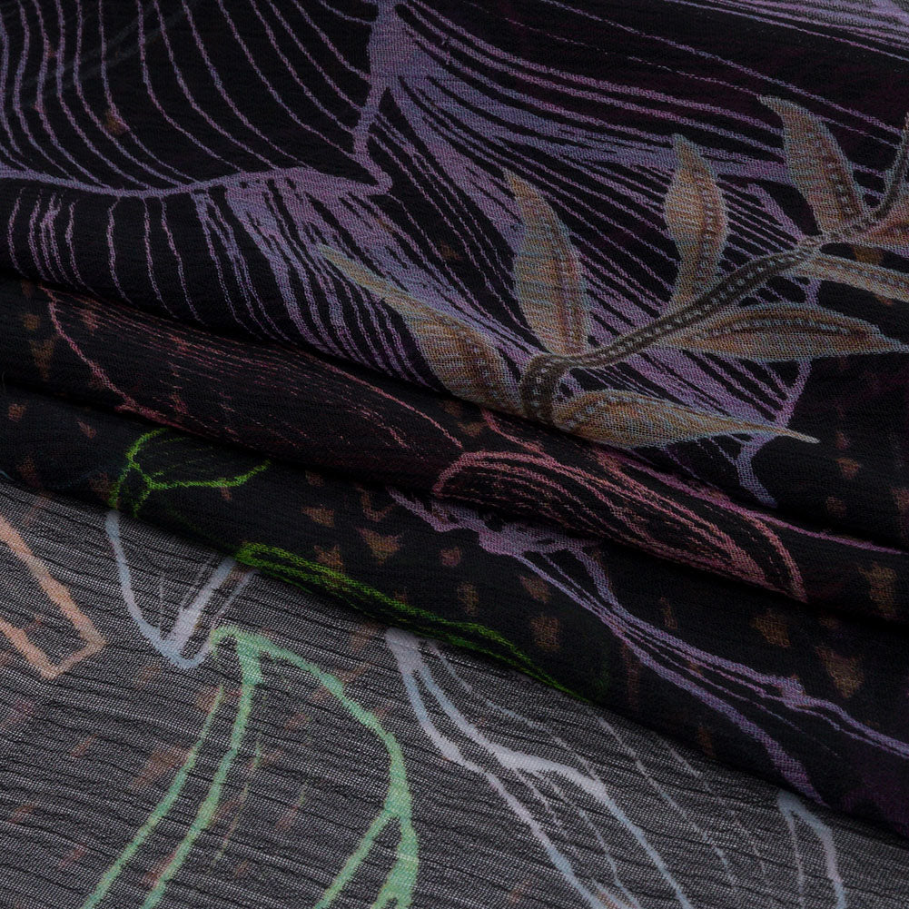 Mood Exclusive Purple Tunnel of Wonder Crinkled Polyester Chiffon Folded Mood Exclusive Purple Tunnel of Wonder Crinkled Polyester Chiffon Folded
