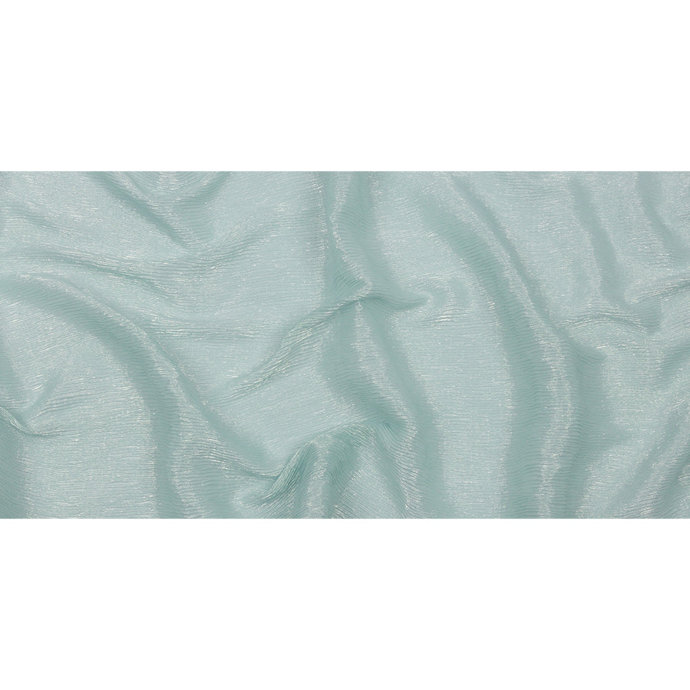 Polyester Chiffon Plisse with All-Over Foil - Baby Blue and Gold - Honey Collection - Full Polyester Chiffon Plisse with All-Over Foil - Baby Blue and Gold - Honey Collection - Full