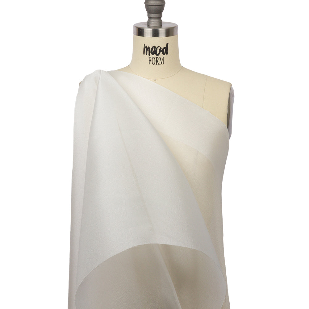Polyester Twill Organdy - Shimmering Off White - Quinn Collection - Drape Polyester Twill Organdy - Shimmering Off White - Quinn Collection - Drape