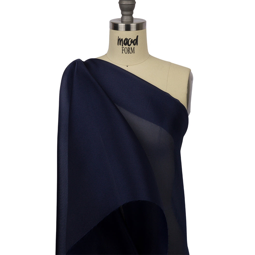 Polyester Twill Organdy - Shimmering Navy - Quinn Collection - Drape Polyester Twill Organdy - Shimmering Navy - Quinn Collection - Drape