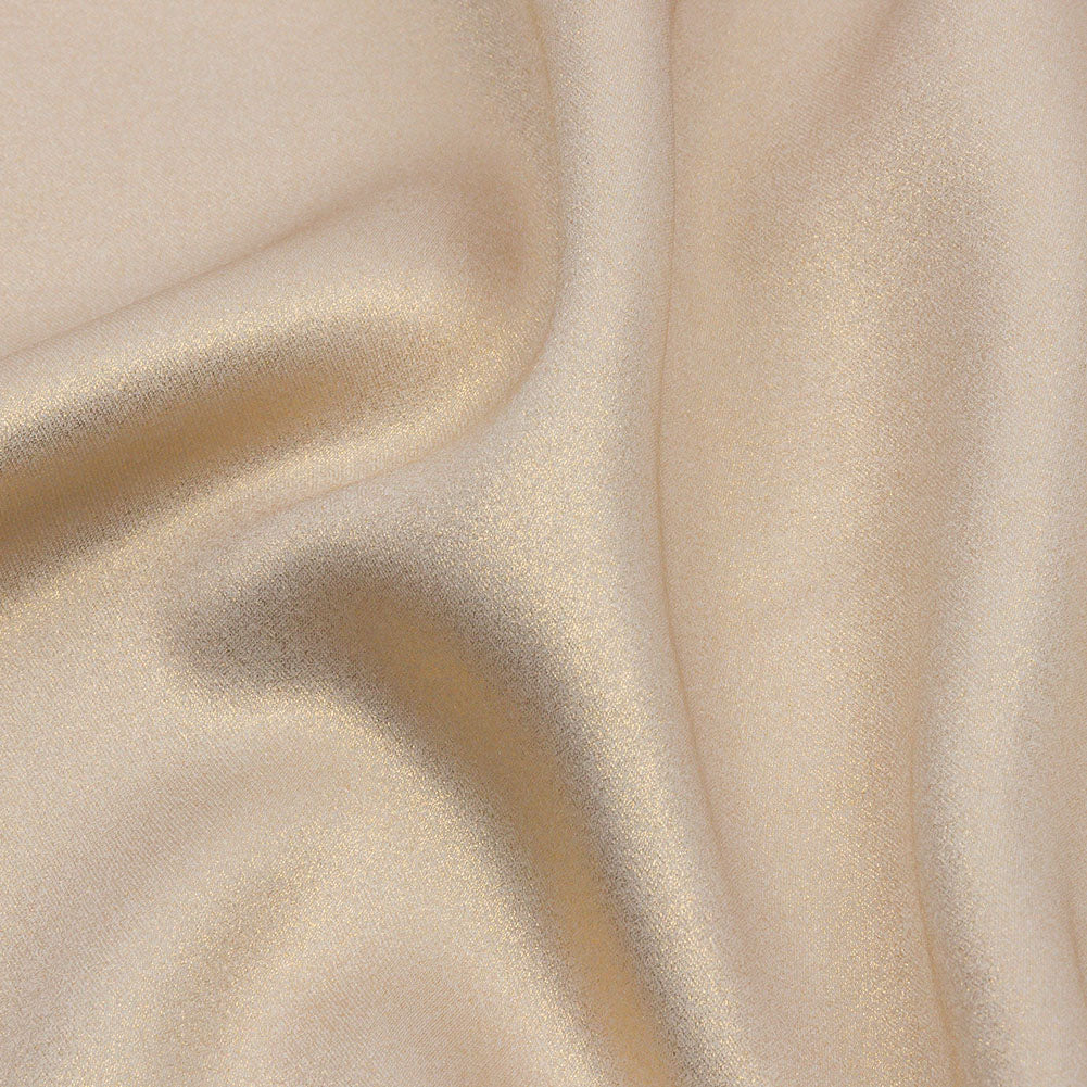 Ultra-Smooth Polyester Georgette with Foiling - Beige and Gold - Valeria Collection - Detail Ultra-Smooth Polyester Georgette with Foiling - Beige and Gold - Valeria Collection - Detail